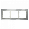 Рамка стеклянная VOLTUM S70 на 3 поста, (сталь, стекло) VLS110305