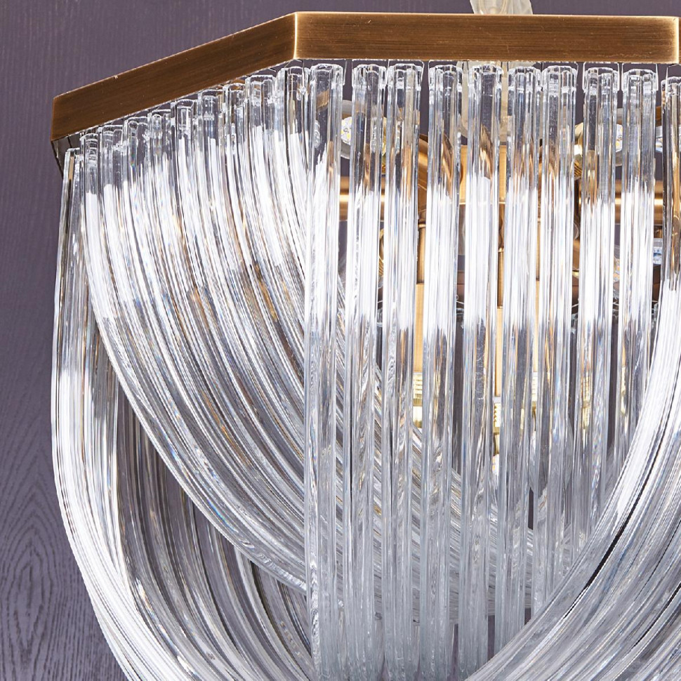 Подвесной светильник Delight Collection Murano Glass A001-554 L9 brass/clear