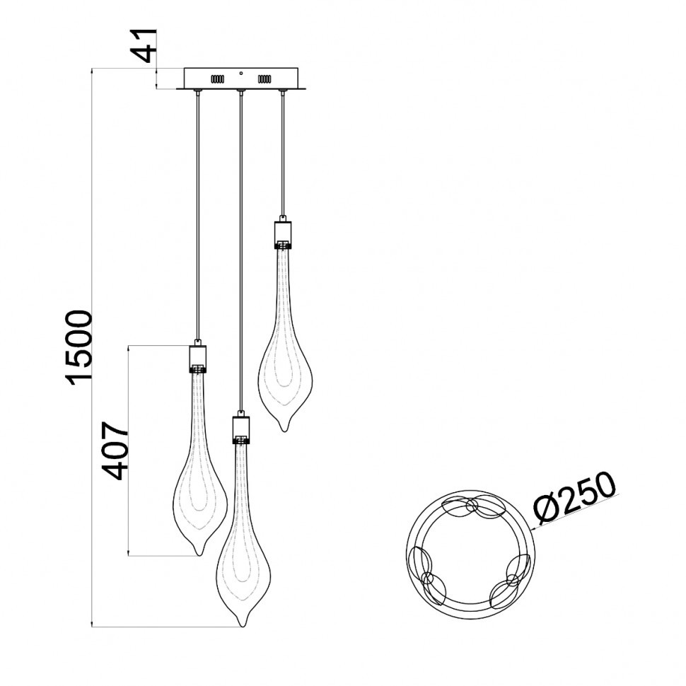 Подвесной светильник Delight Collection P98066-3 antique brass