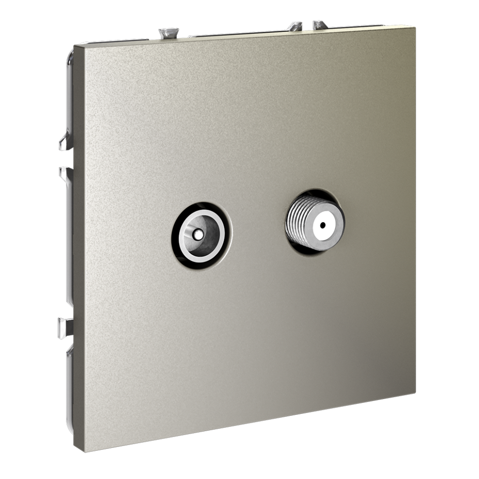 Розетка телевизионная встраиваемая VOLTUM S70 оконечная TV+SAT, (шелк)