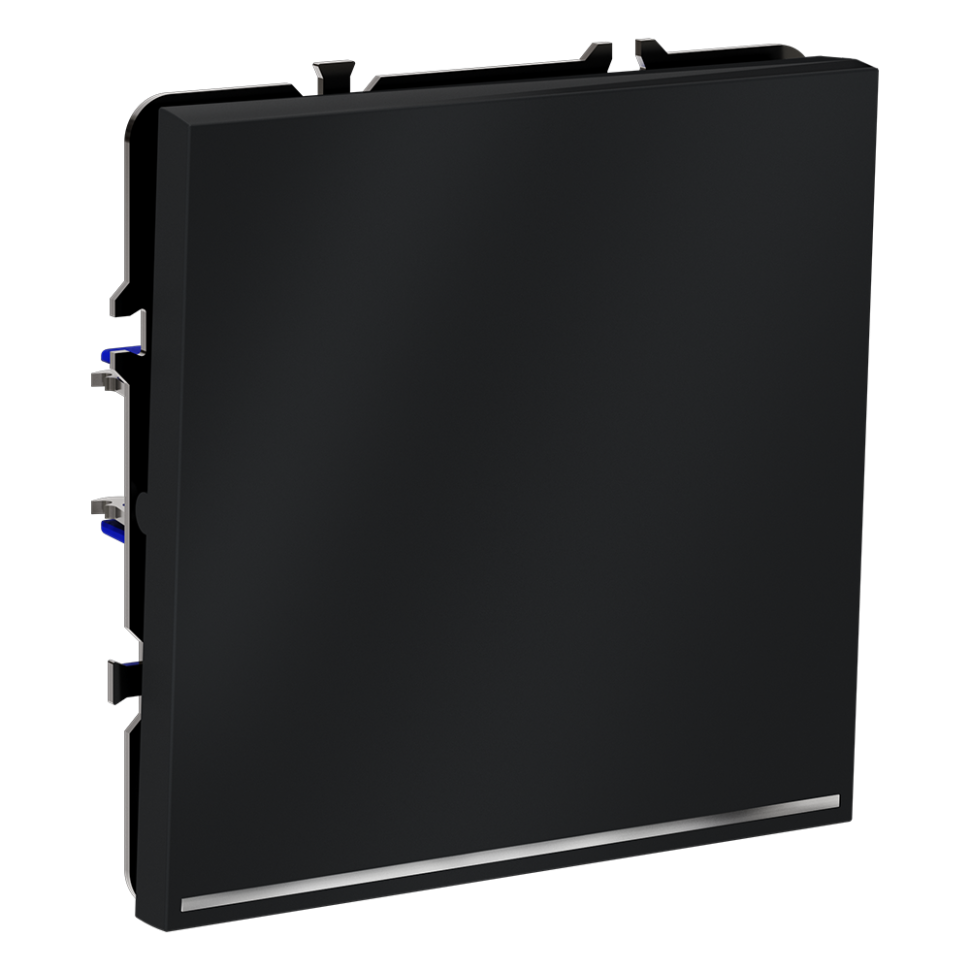 Выключатель встраиваемый VOLTUM S70 одноклавишный с подсветкой 10А, (графит)