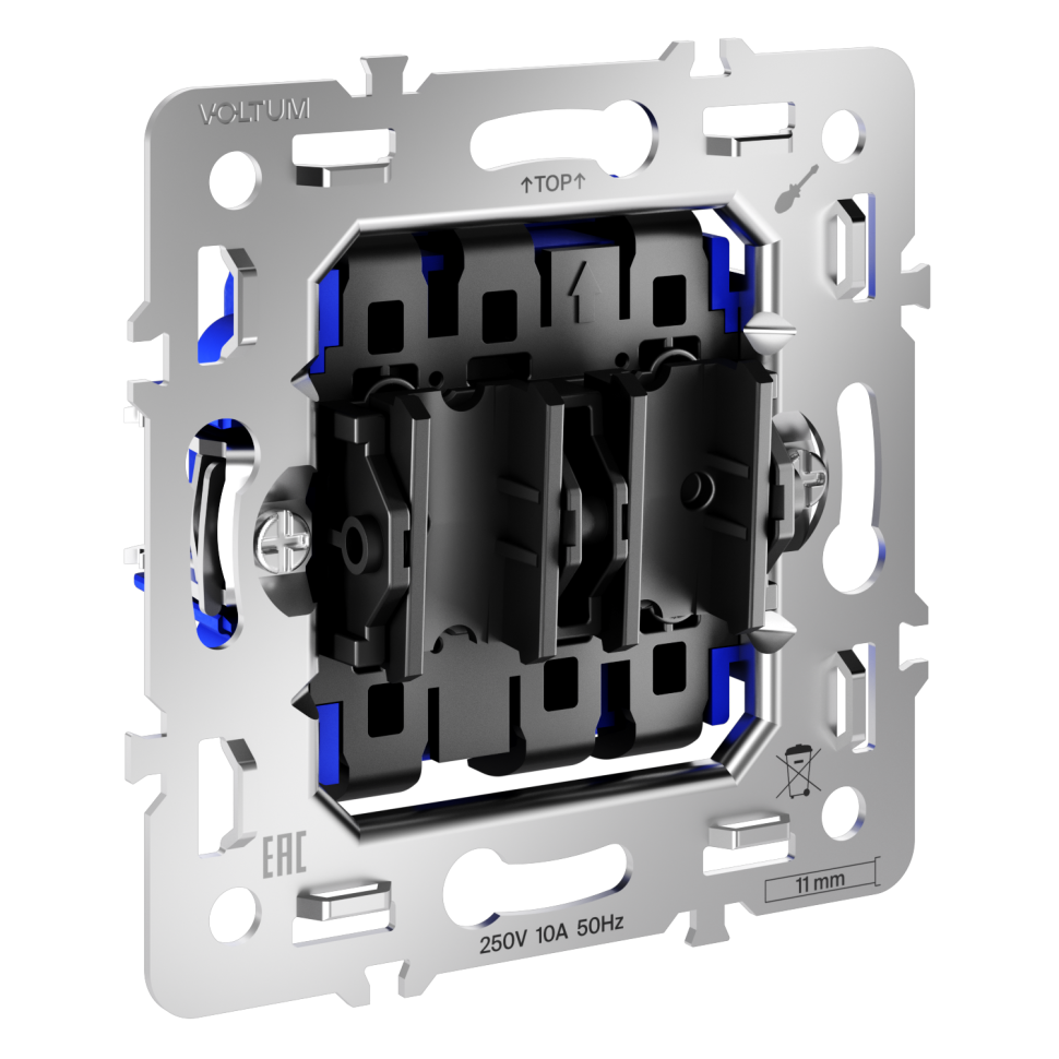Механизм проходного переключателя двухклавишного 10А, S70