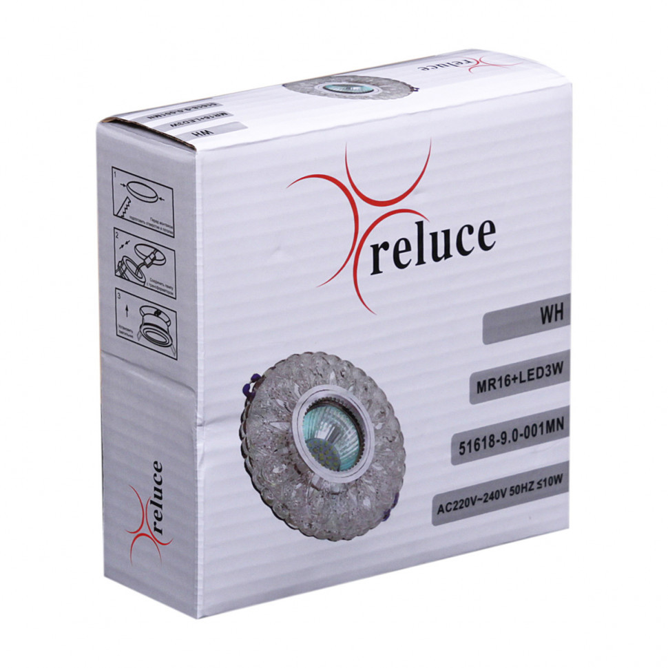 Встраиваемый светильник Reluce 51618-9.0-001MN MR16+LED3W DL 4000K WH