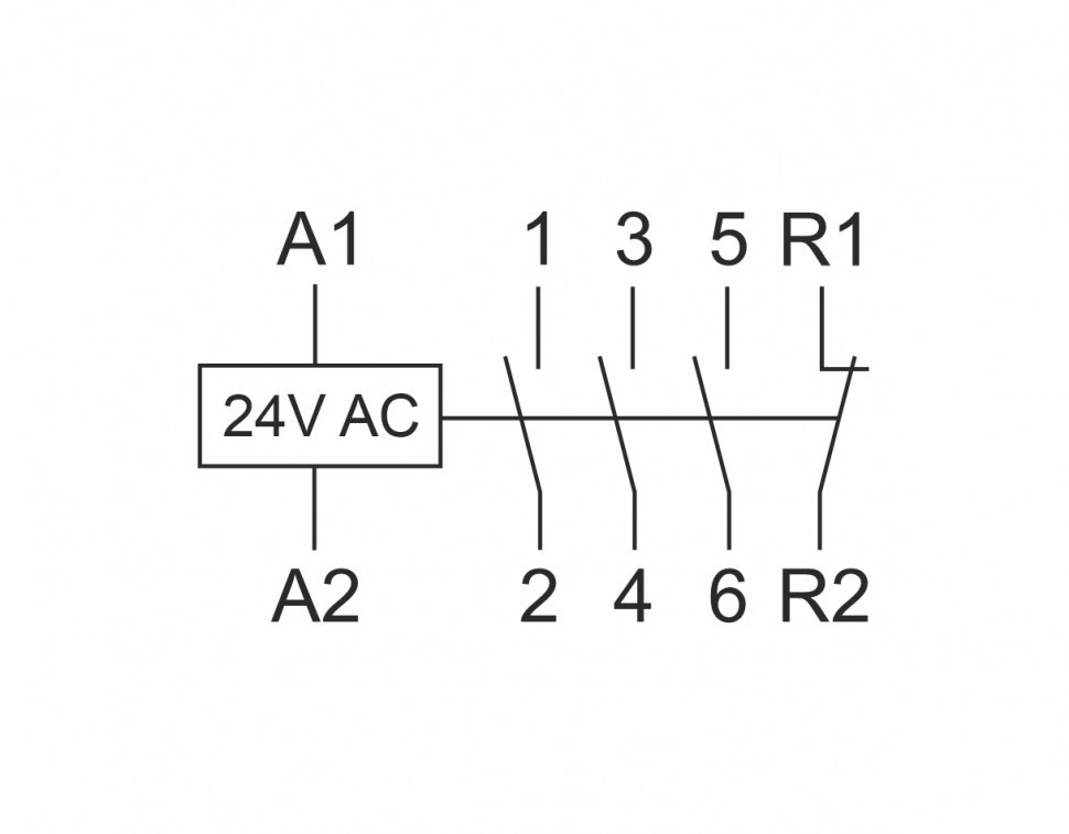 Контактор модульный (Ампер-25 / Волт-24 АС / Контакт-3NO+1NC) ST25-31/24