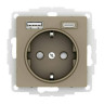 Розетка силовая + USB type - A+C, 5В/2,4А/3,0А, 2х5В/1,5А Systeme Electric Atlas Design шампань ATN000532
