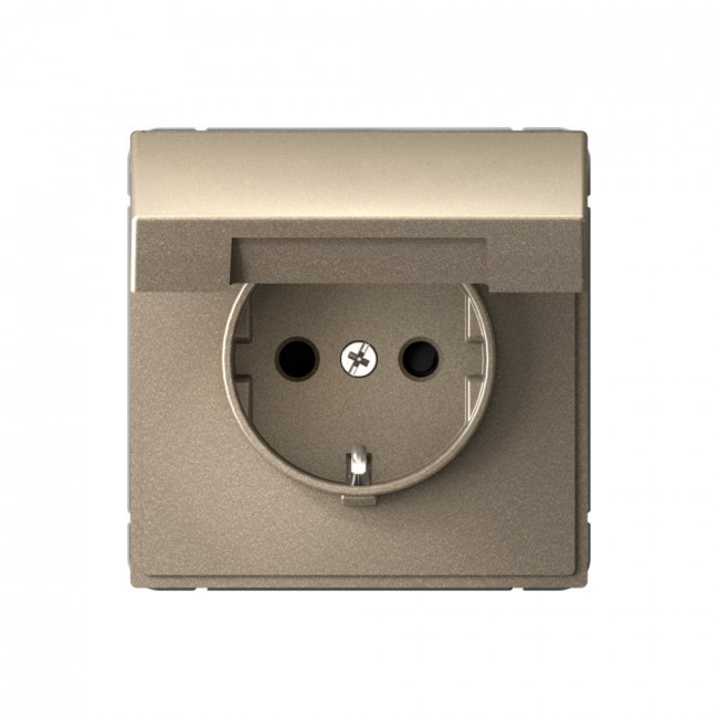 Розетка силовая со шторками и крышкой IP20, Schneider Electric Art Gallery Шампань GAL000546