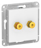 Аудиорозетка Systeme Electric Atlas Design двухместная, Лотос ATN001387