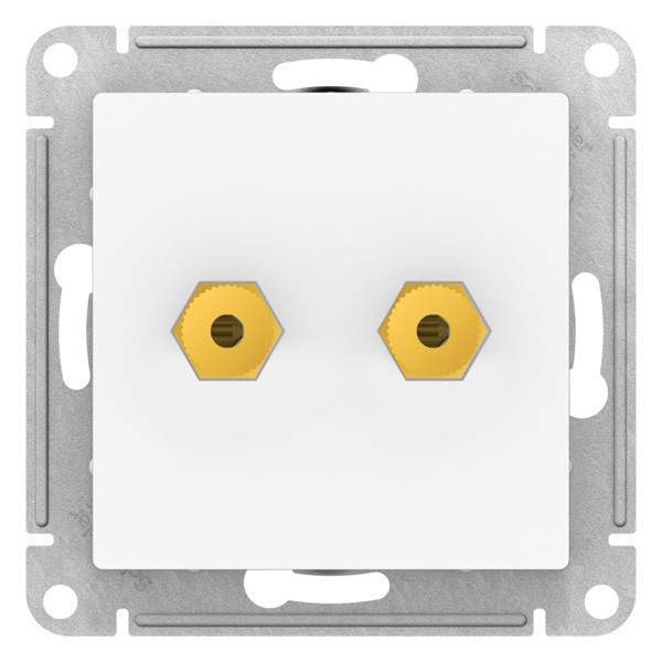 Аудиорозетка Systeme Electric Atlas Design двухместная, Лотос ATN001387