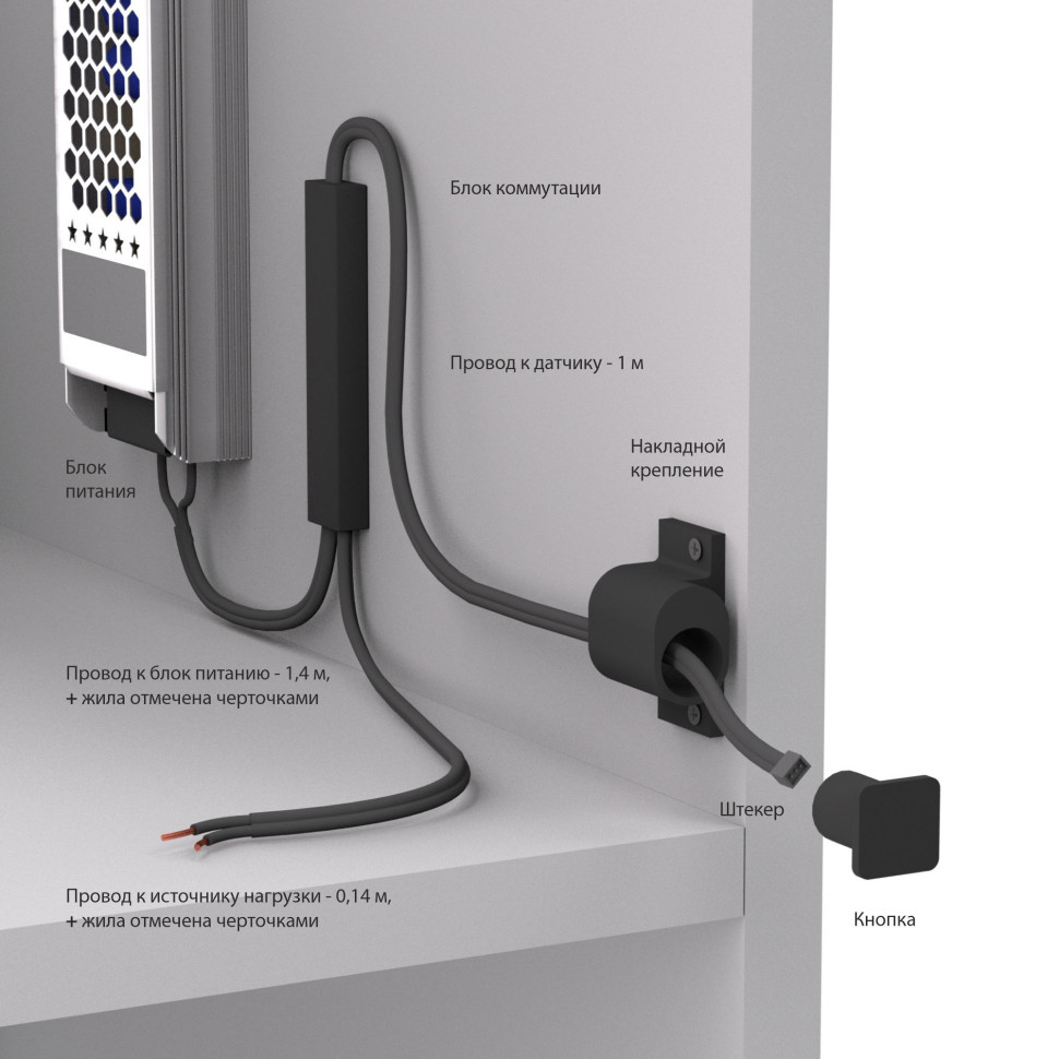 Выключатель сенсорный с функцией диммирования 12/24V 36/72W 95003/01