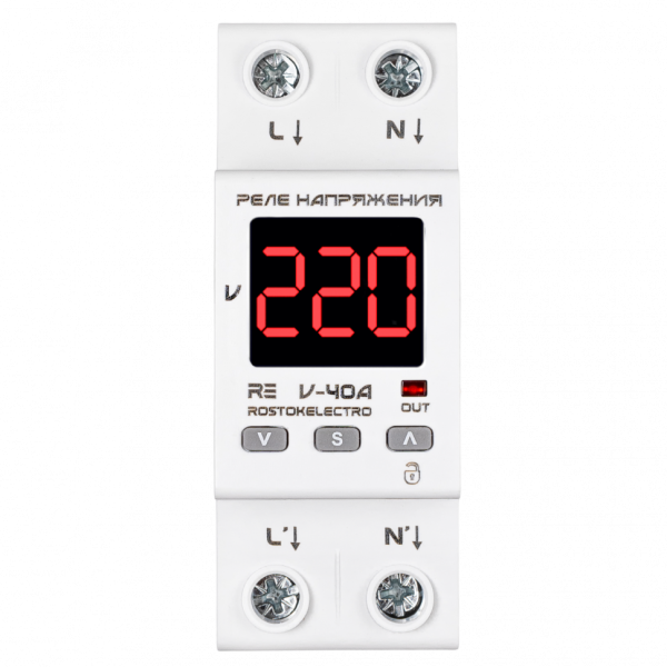Реле напряжения 40А ROSTOKELECTRO (DigiTop) RE V-40A