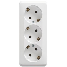 Розетка 3К+З без шторок 16А 250B Белая Systeme Electric Этюд PA16-011B