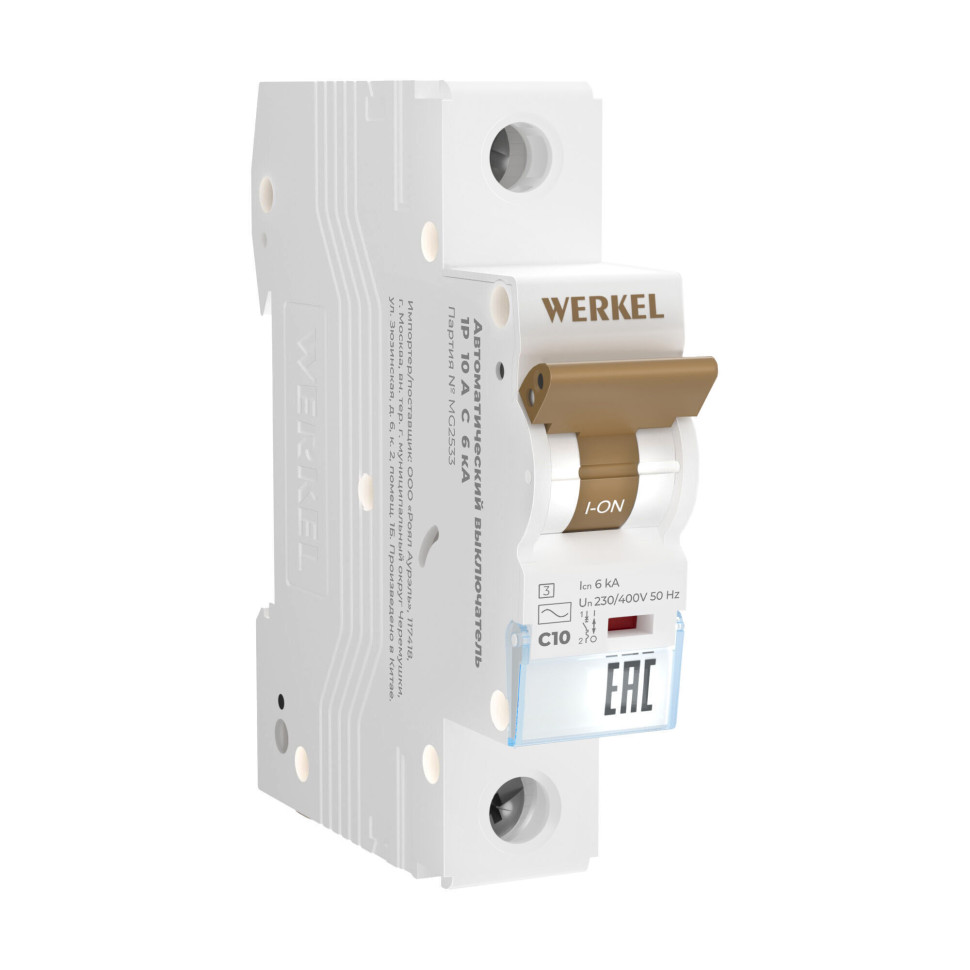 Автоматический выключатель 1P 10 A C 6 кА W901P106