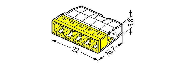 Клеммник 5х 0,5 - 2,5 мм2 24A Cu/Al с пастой "Alu-Plus" WAGO  2273-245