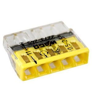 Клеммник 5х 0,5 - 2,5 мм2 24A Cu/Al с пастой "Alu-Plus" WAGO  2273-245