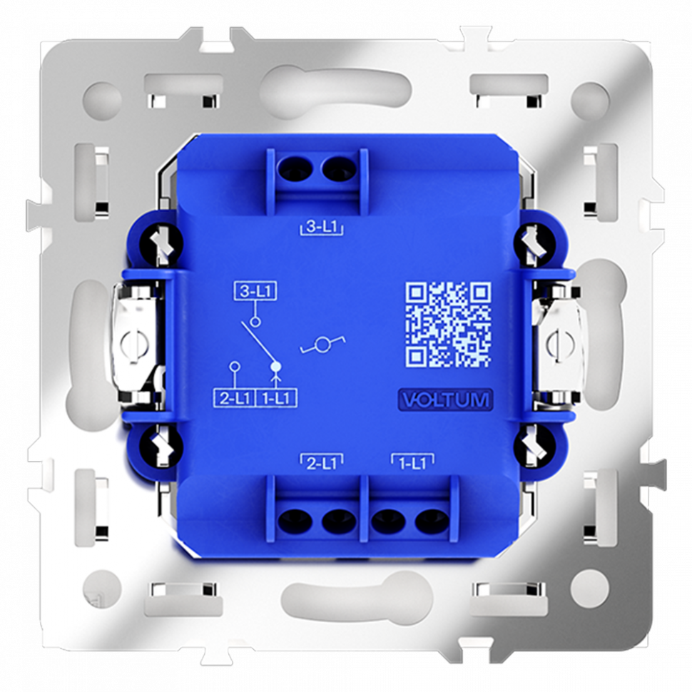 Проходной переключатель встраиваемый VOLTUM S70 одноклавишный 10А, (кашемир) VLS010303