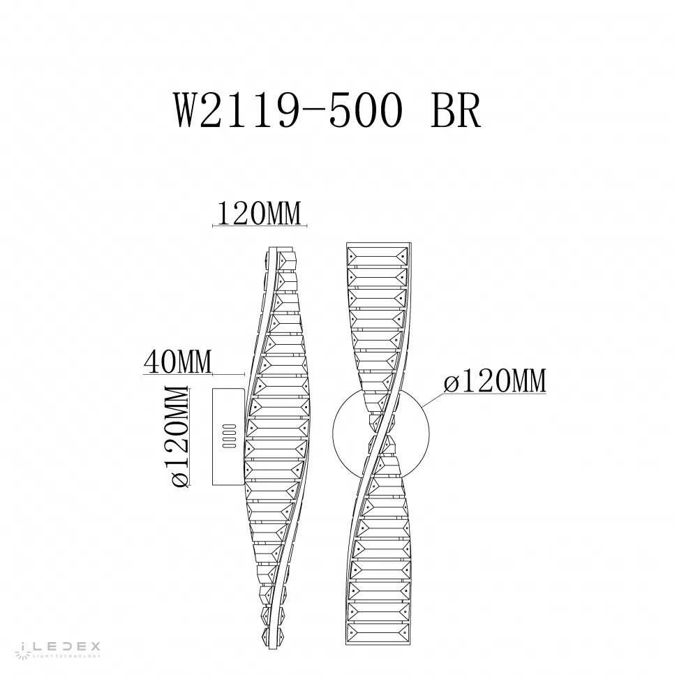 Настенный светильник iLedex Woodstock W2119-500 BR