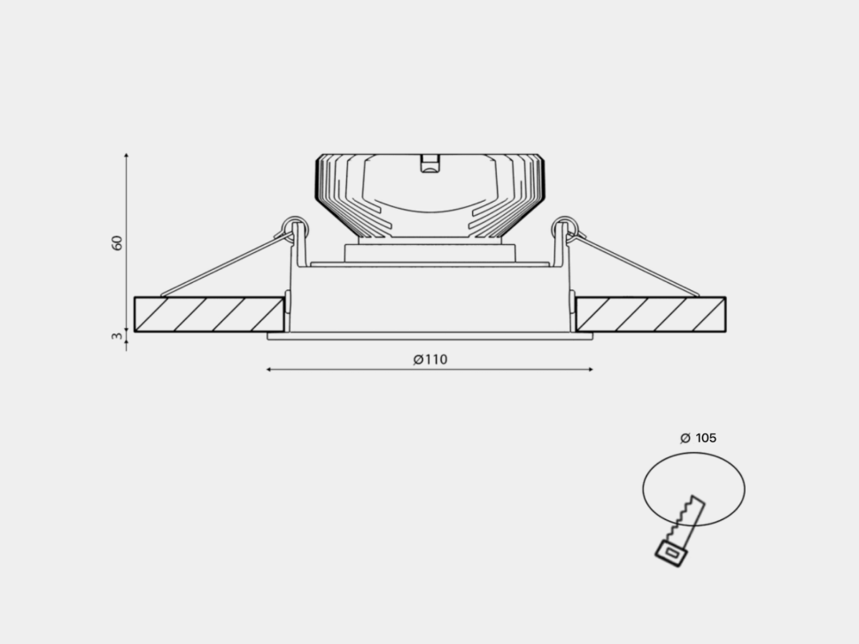  SWG PRO Корпус светильника потолочный встраиваемый  наклонный, COMBO11-WH, Белый, IP20, COMBO11-WH