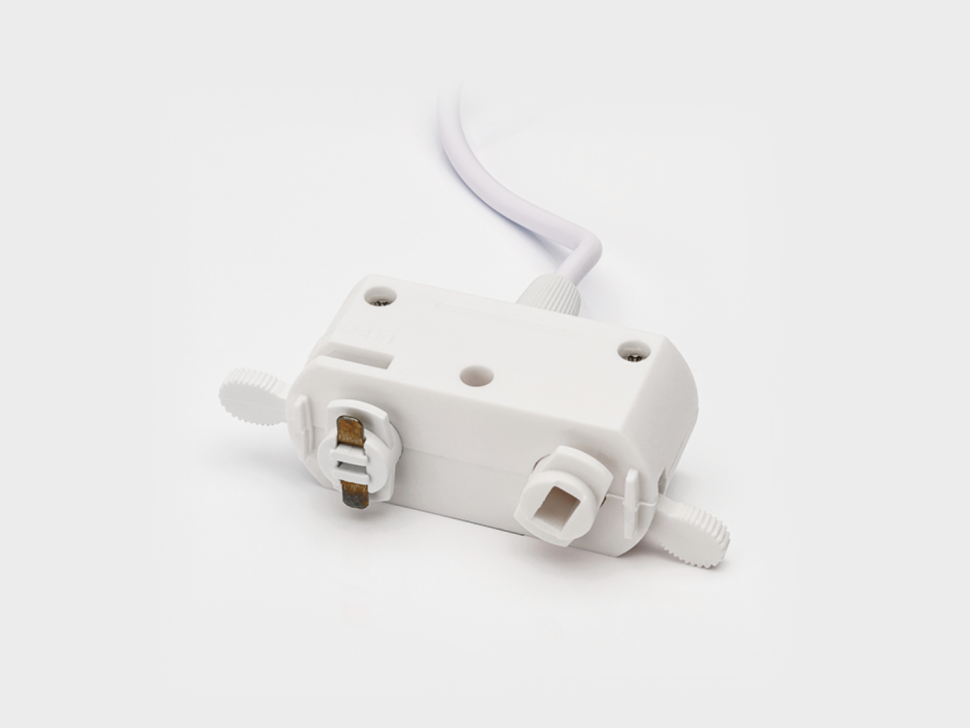  SWG PRO Крепление сменное М8 трековое однофазное с шнуром для светильников VILLY, треково-подвесное, цвет Белый, VL-M8-WH