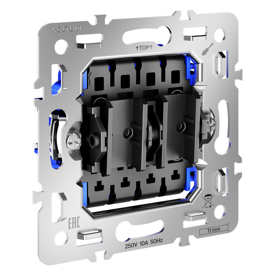 Механизм перекрестного переключателя двухклавишного 10А, S70