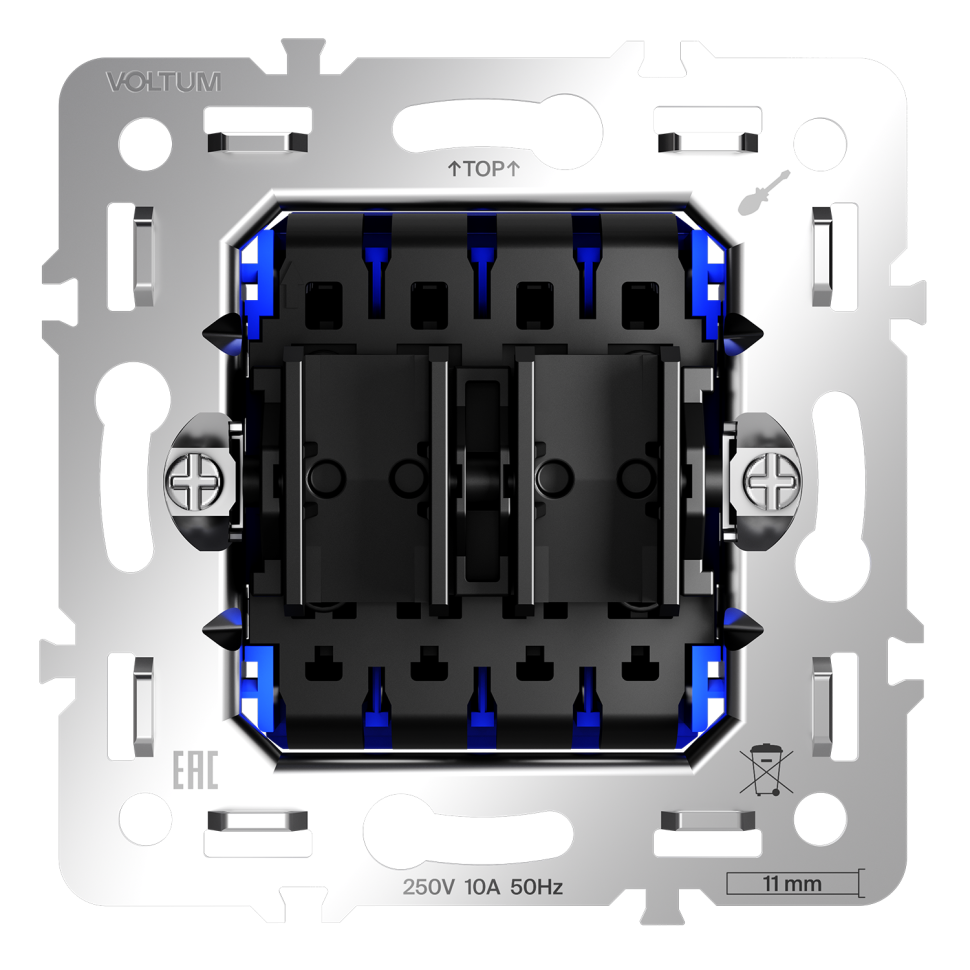 Механизм перекрестного переключателя двухклавишного 10А, S70
