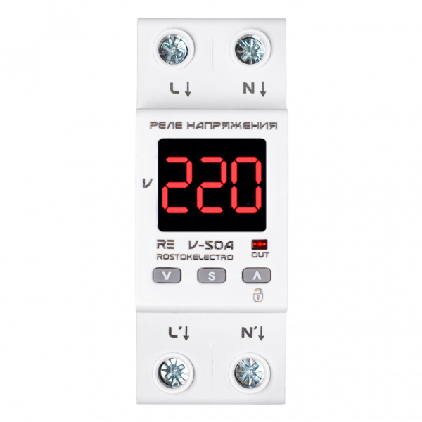 Реле напряжения 50А ROSTOKELECTRO (DigiTop) RE V-50A