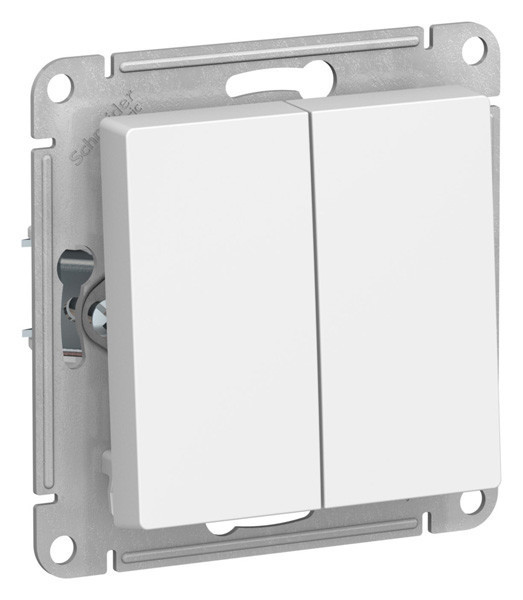 Выключатель двухклавишный Systeme Electric Atlas Design Лотос ATN001351