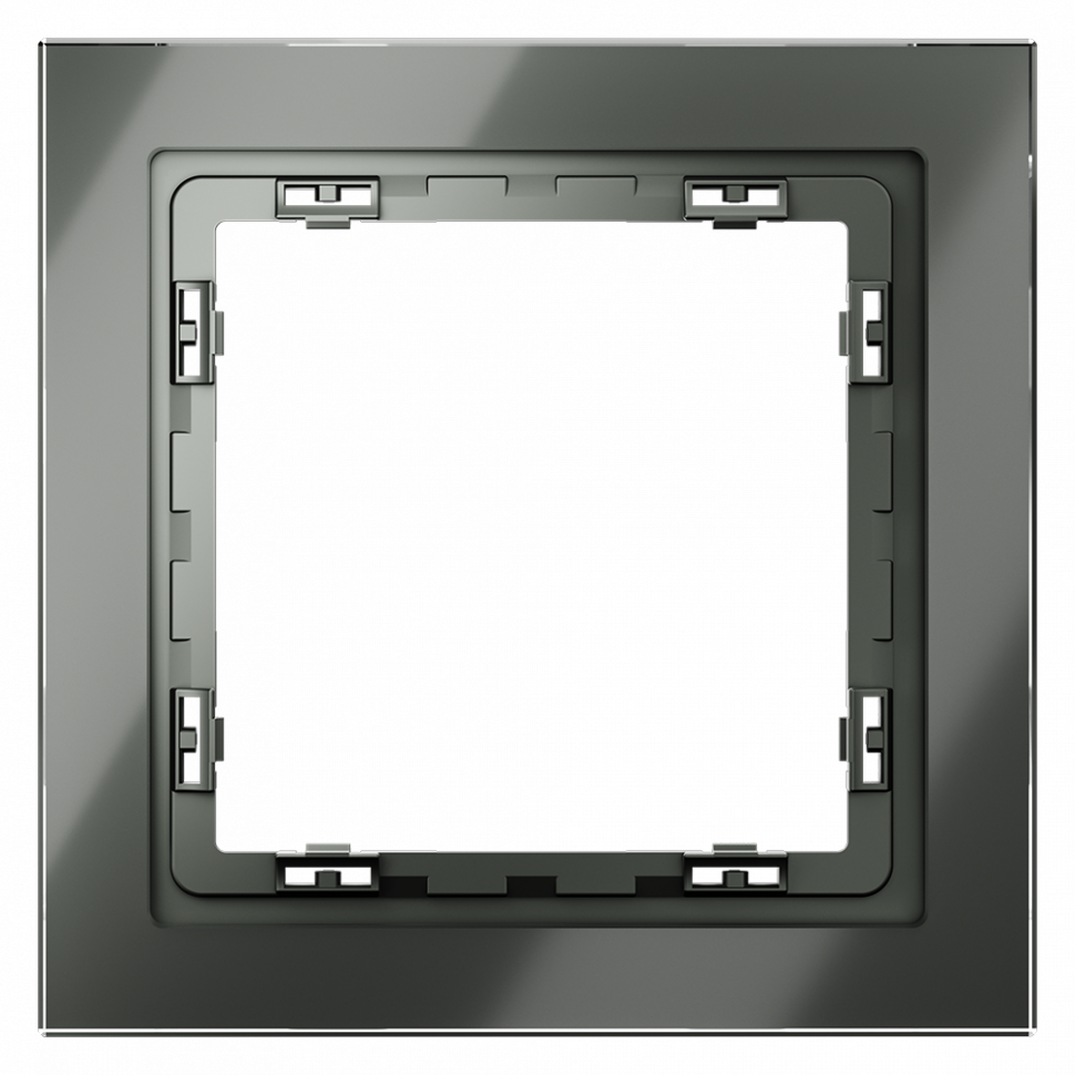 Рамка стеклянная VOLTUM S70 на 1 пост, (титан, стекло) VLS110106