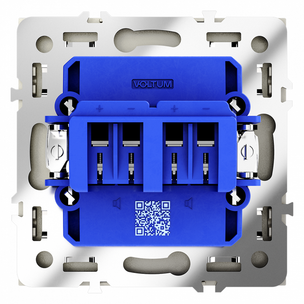 Розетка акустическая встраиваемая VOLTUM S70 4-местная, (шелк) VLS060304