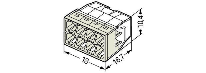 Клеммник 8х 0,5 - 2,5 мм2 24A Cu/Al с пастой "Alu-Plus" WAGO  2273-248