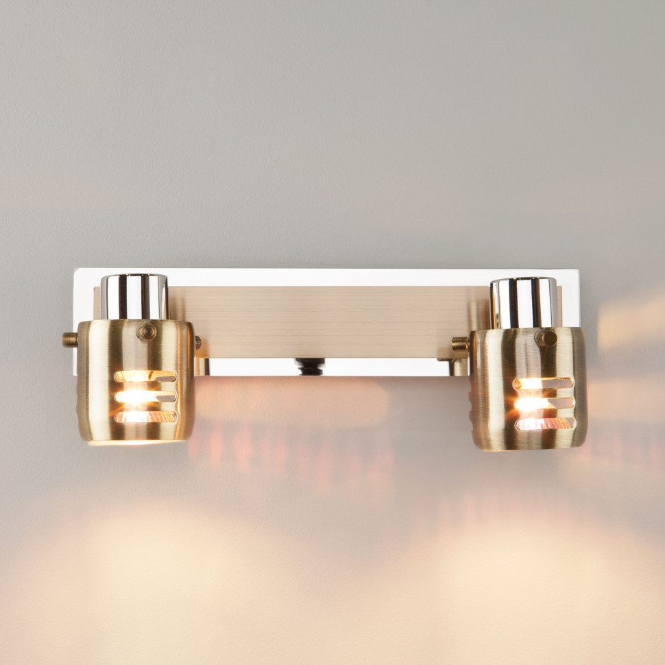 Спот с поворотными плафонами 23463/2 хром / античная бронза