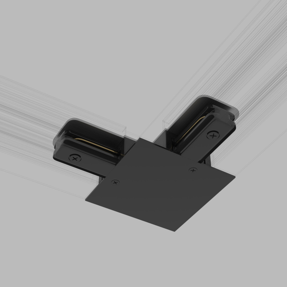 Коннектор угловой для однофазного встраиваемого шинопровода черный TRCM-1-1-L-BK