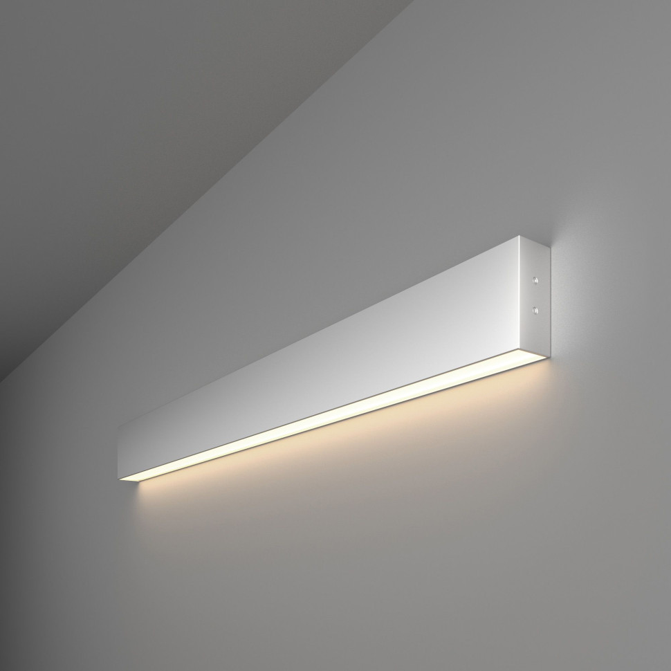 Линейный светодиодный накладной односторонний светильник 78см 15Вт 3000К серебряный 101-100-30-78