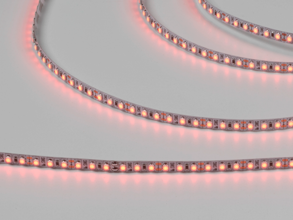  SWG Standard Светодиодная лента  3528, 120 LED/м, 9,6 Вт/м, 12В , IP20, Цвет: Красный, SWG3120-12-9.6-R-M