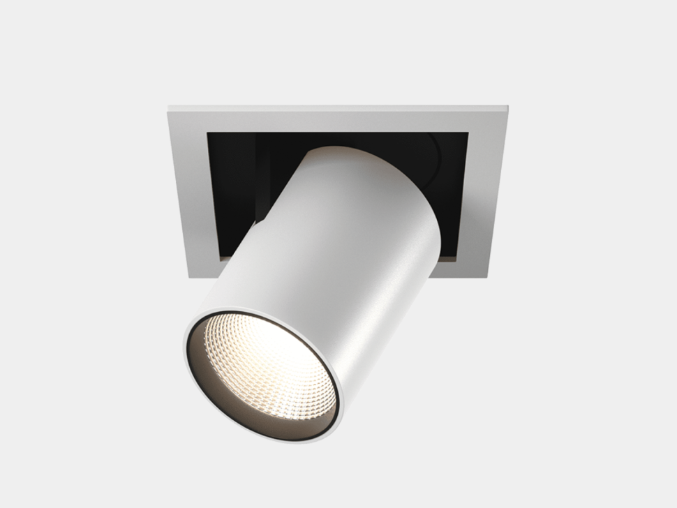  DesignLed Светильник светодиодный потолочный встраиваемый поворотно-выдвижной, серия SPL, Ч/Б, 12Вт, IP20, Теплый белый (3000К), SPL-SQ1-12-WW