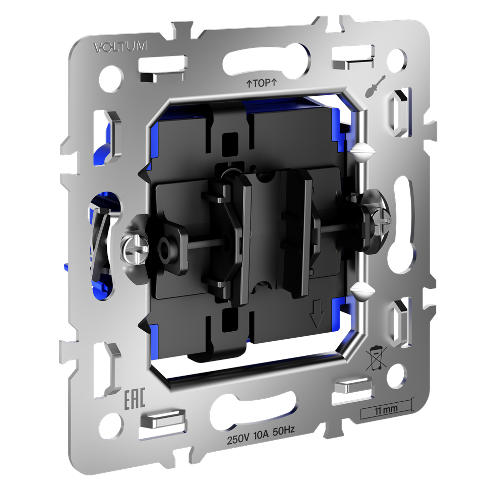 Механизм выключателя с самовозвратом одноклавишного 10А, S70