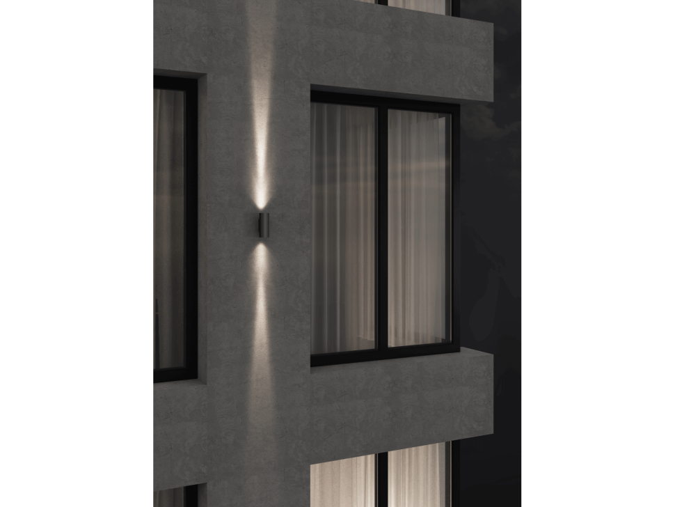  LUMKER Настенный уличный светильник Акцент 8 Вт, 24°, 220–240 В, 3000K (теплый белый), IP65, для фасада, GW-TF-GR-8-WW