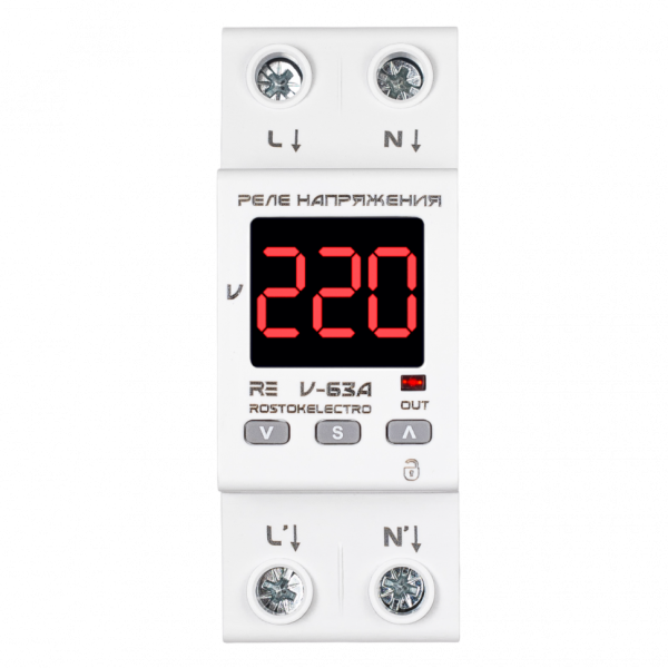 Реле напряжения 63А ROSTOKELECTRO (DigiTop) RE V-63A