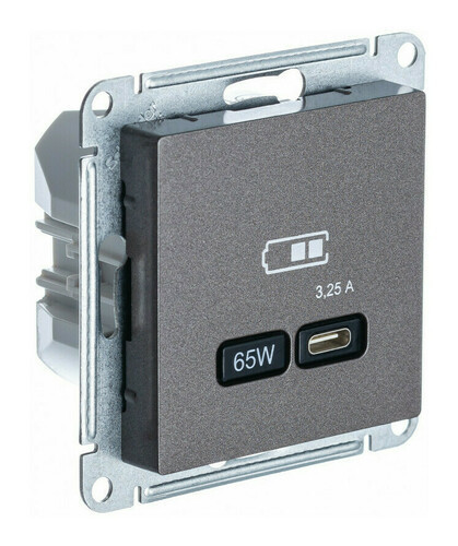 Зарядное устройство USB Type - C 65W высокоскоростная зарядка QC, PD Systeme Electric Atlas Design мокко ATN000627