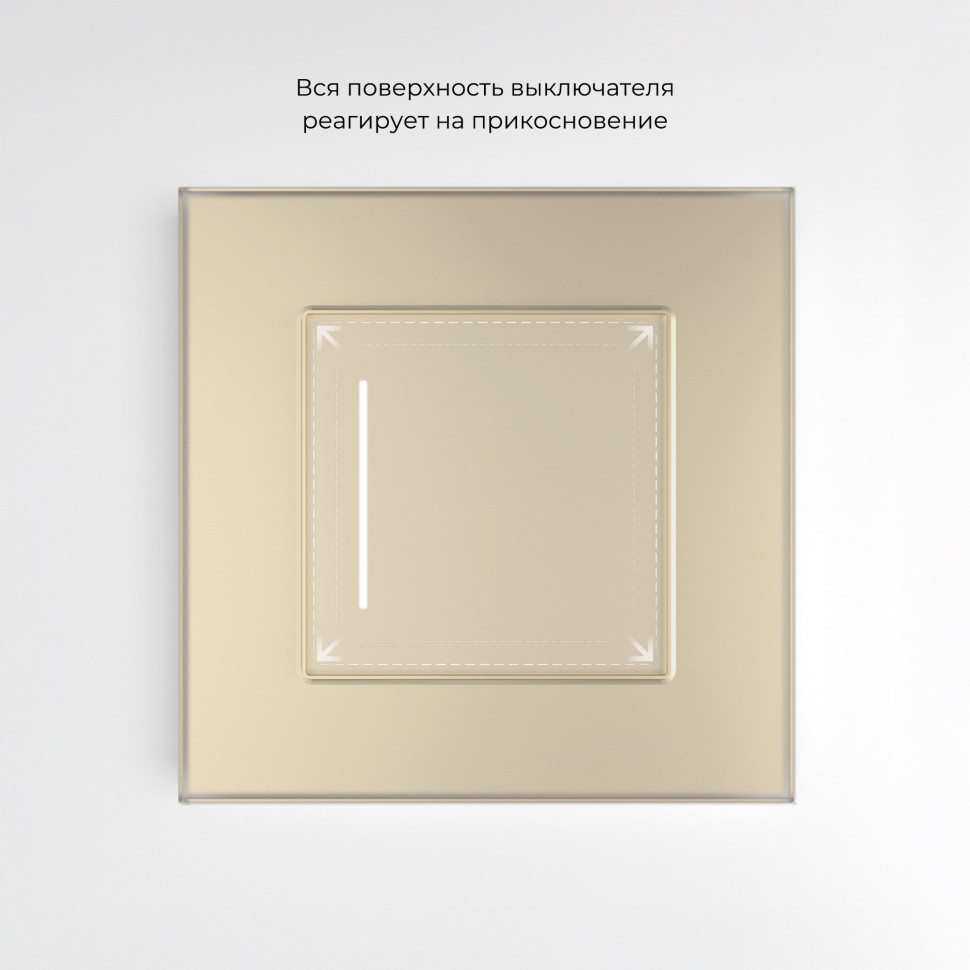 Сенсорный выключатель одноклавишный с подсветкой (шампань) W4512011