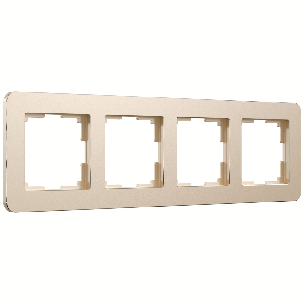 Рамка из металла на 4 поста Platinum шампань W0042611