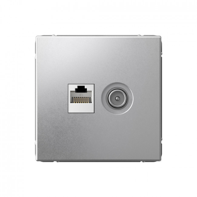 Розетка TV+RJ-45 кат. 5e Schneider Electric Art Gallery Алюминий GAL000389