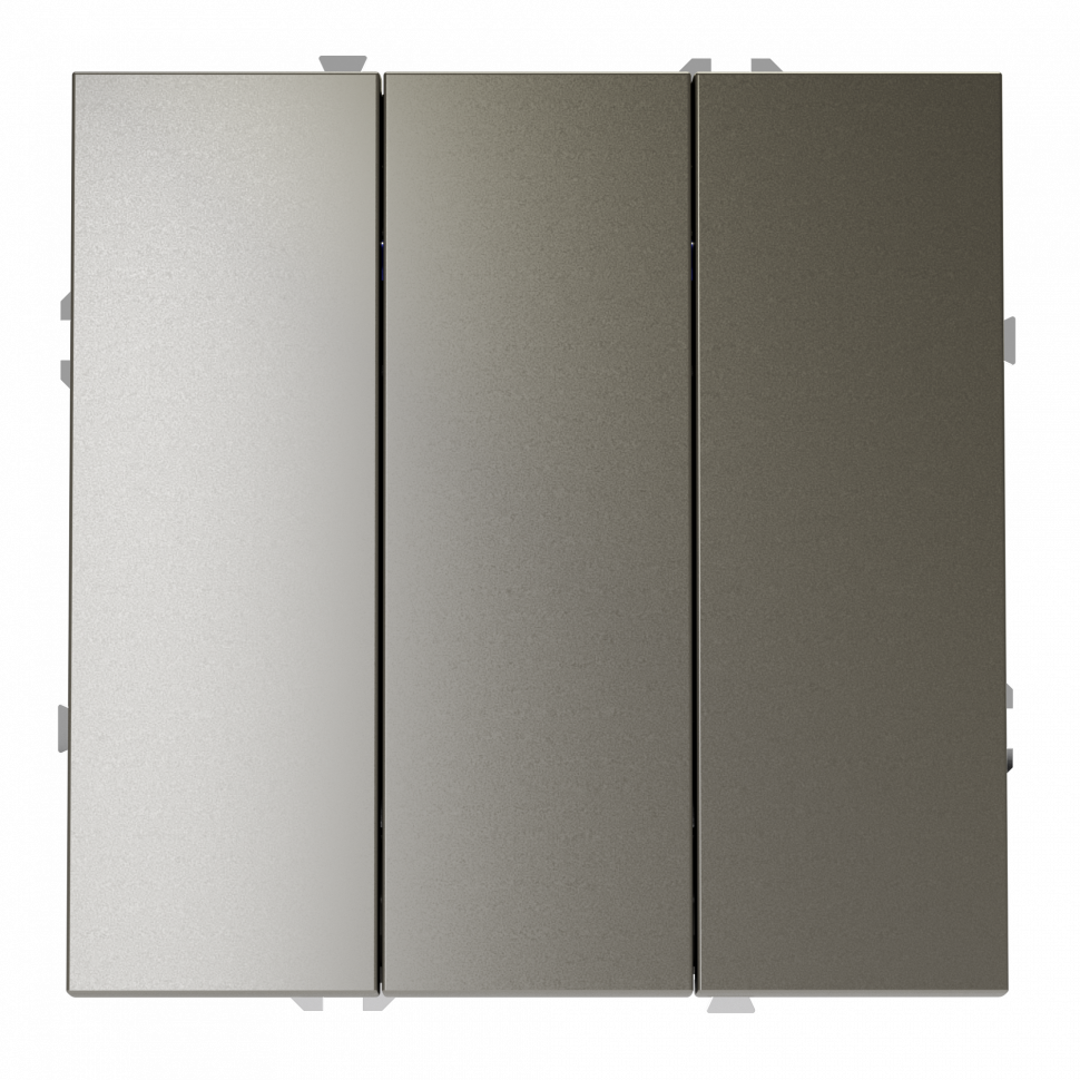 Выключатель встраиваемый VOLTUM S70 трехклавишный 10А, (шелк) VLS030104