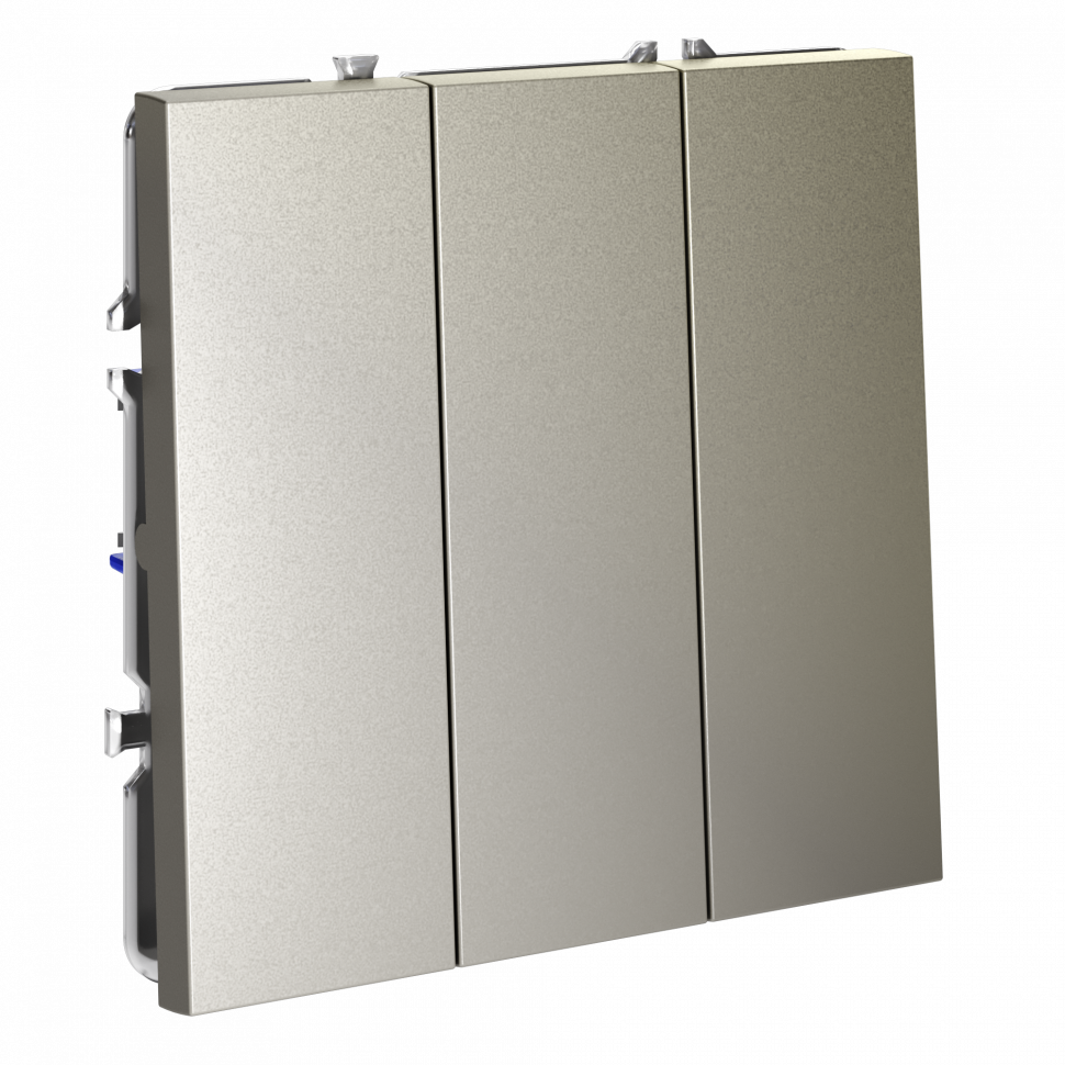 Выключатель встраиваемый VOLTUM S70 трехклавишный 10А, (шелк) VLS030104