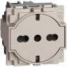 Песочный механизм розетки электрической плоской - немецкого/итальянского стандарта 10/16А 2 модуля.  Bticino серия Living Now. KM4140A16F