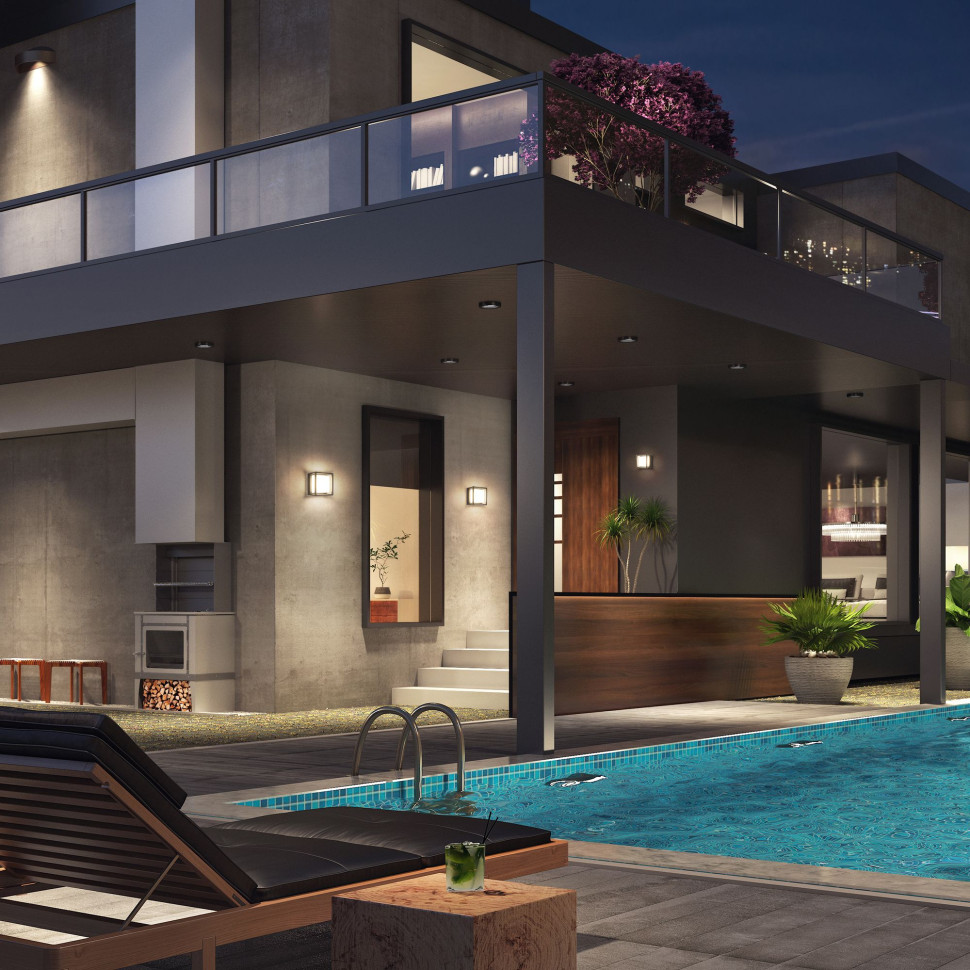 Уличный настенный светодиодный светильник IP54 1533 TECHNO LED