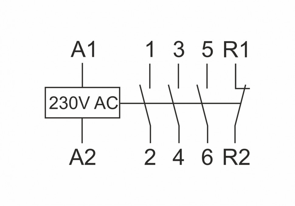 Контактор модульный (Ампер-25 / Волт-230 АС / Контакт-3NO+1NC) ST25-31