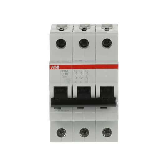 Автоматический выключатель ABB S203-C10 3P 10А 6kA (2CDS253001R0104)