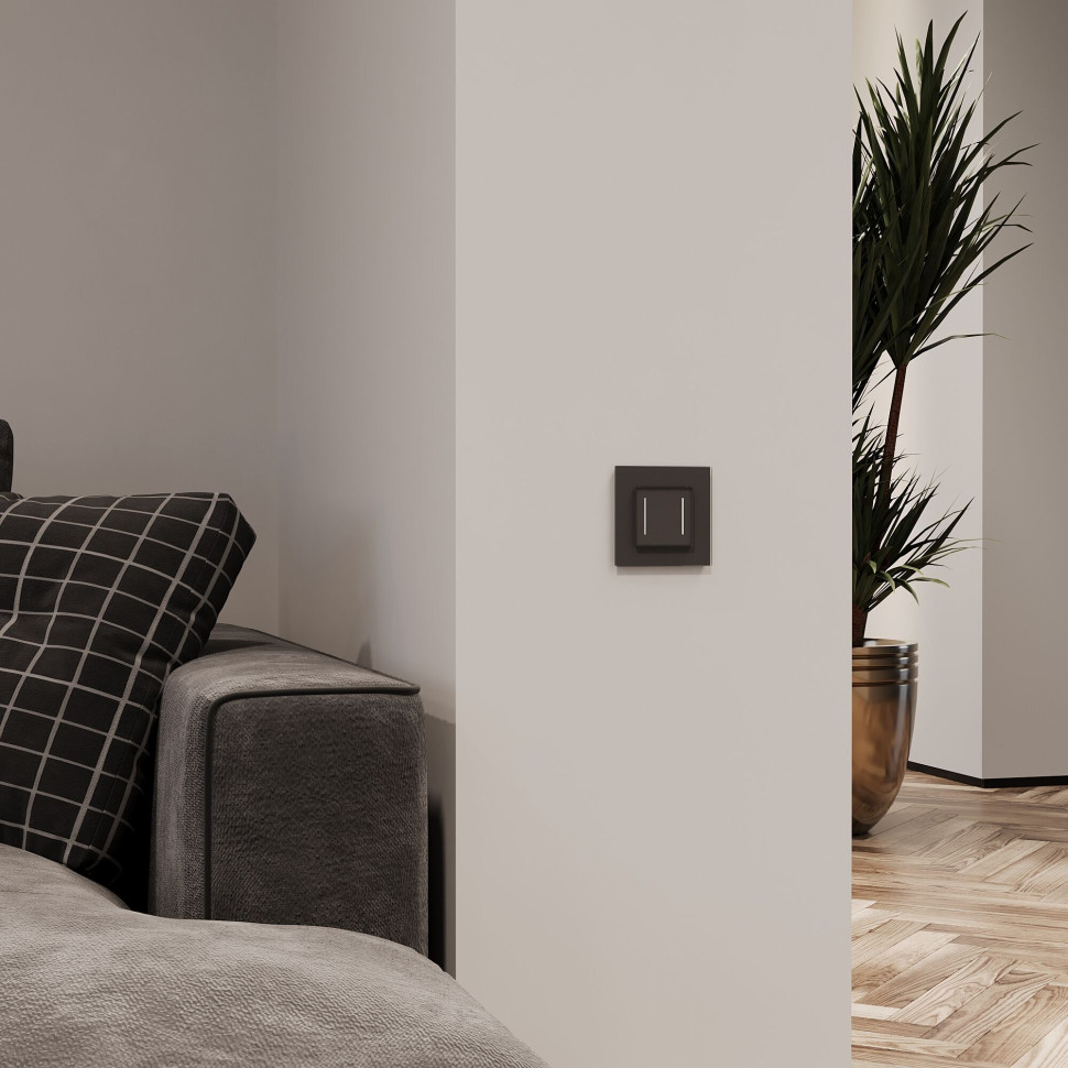 Сенсорный выключатель двухклавишный с подсветкой (черный) W4522008