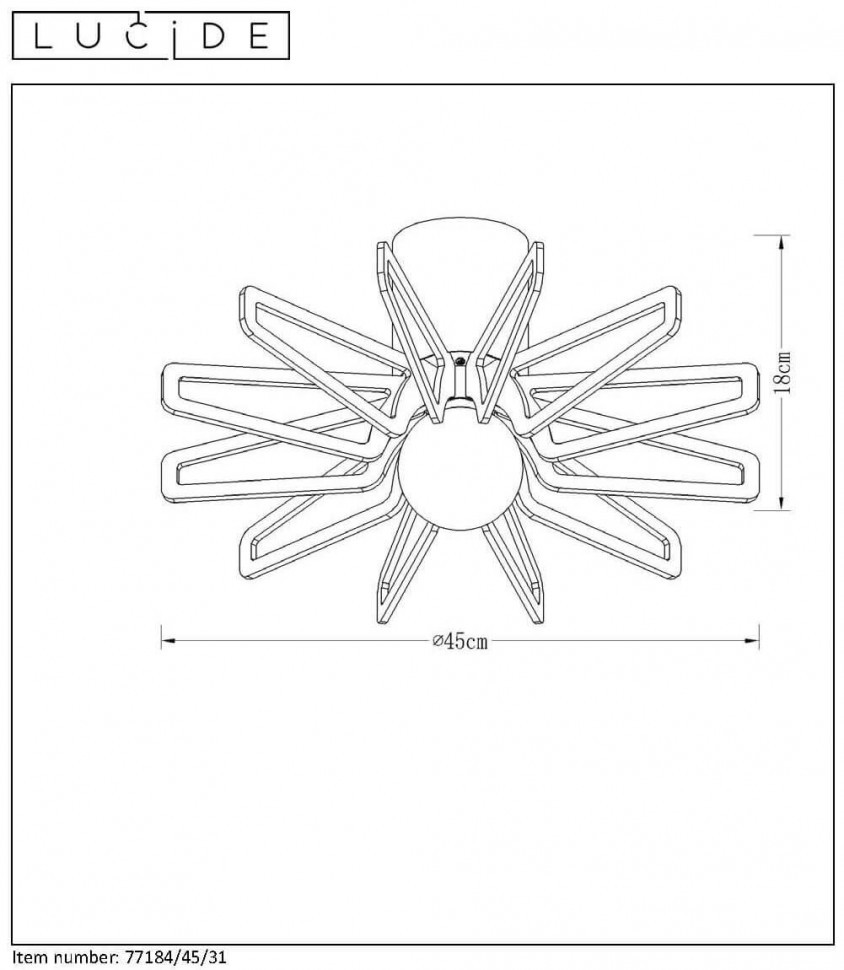 Потолочный светильник Lucide ZIDANE 77184/45/30