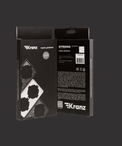 KRANZ Рамка STRONG 2-постовая графит KR-78-0752-6